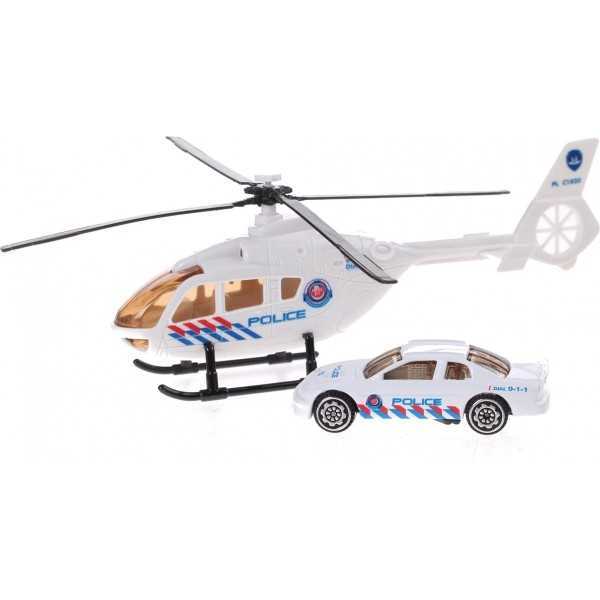 Toi-toys Rescue Team Set Helikopter Met Auto Wit Politie - 1